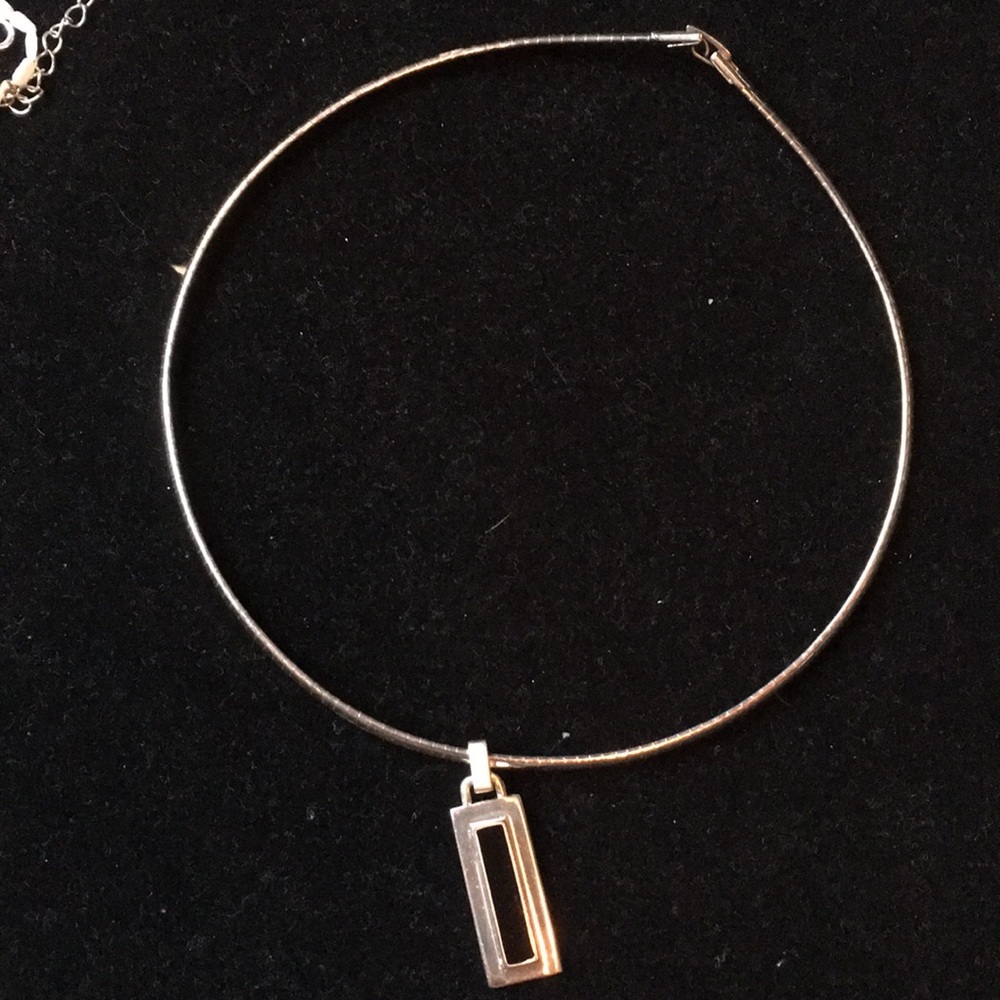 Silver and black necklace